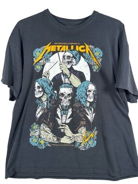 Vintage Metallica Concert Shirt XXL Black Skull Graphic Tee